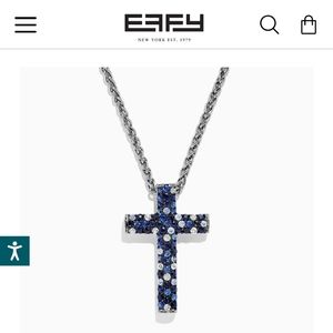 Effy 925 Sterling Silver Blue Sapphire Cross